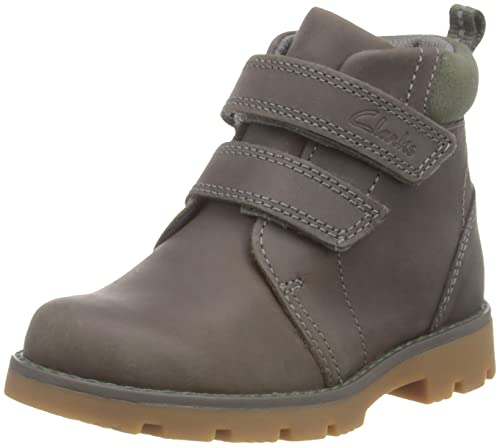 Clarks Chłopięcy pasek Heath Strap K Combat Boot, szary, 24 EU