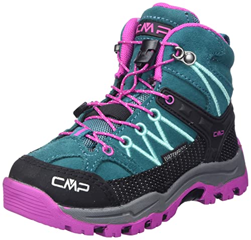 CMP Rigel Mid Trekking Shoes Wp Walking Shoe, Lake-Pink Fluo, 27 EU