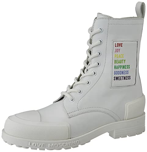 Love Moschino Damskie sztyblety St.tod.daily40 Vitello, białe, 36 EU