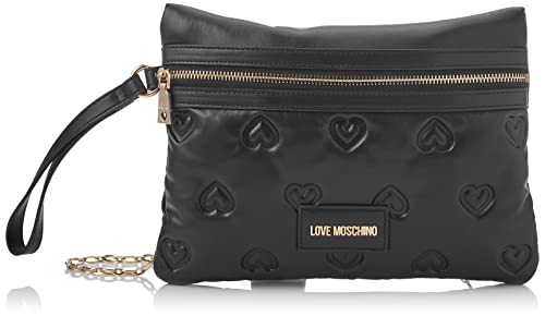 Love Moschino Damska torba na ramię Borsa Pu wytłaczana nero, czarna, 19 x 27 x 4