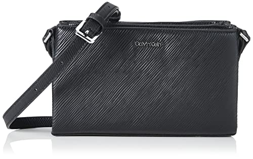 Calvin Klein Damska podwyższona torba na ramię Saffiano, Ck Black