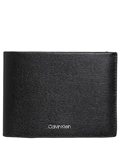 Calvin Klein Męskie portfele Median Trifold 10CC W/monety, Ck Black, jeden rozmiar