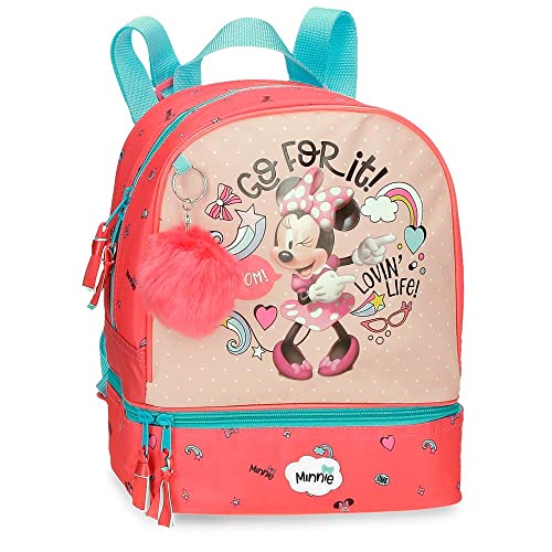 Disney Minnie Lovin Life plecak z uchwytem na przekąski, wielokolorowy, 23 x 28 x 13 cm, mikrofibra, 8,37 l, kolorowy, plecak z uchwytem na przekąski, kolorowy, plecak z uchwytem na przekąski