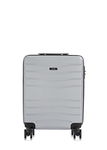 Ochnik | Walizka mała na kółkach | Dwukomorowa | Elegancki design | Twarda obudowa ABS | Podwójne kółka | Zamek szyfrowy TSA | Pojemność 30 l | Rozmiar 19” 53×37×23 cm