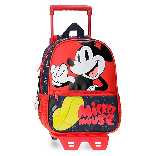 Disney Mickey Mouse Moda Plecak Przedszkolny z wózkiem Multicolor 23 x 28 x 10 cm Mikrofibra 6,44 l, Wielokolorowy, Plecak do przedszkola z wózkiem, Kolor: wielokolorow, Plecak dziecięcy z wózkiem