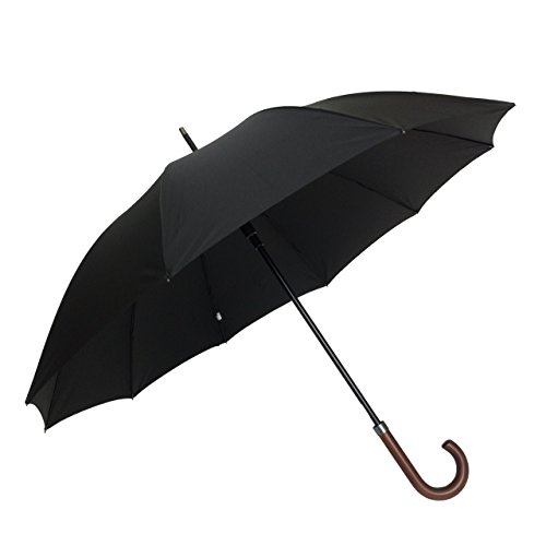 SMATI Parasol Męski długi - bardzo solidny - Automatyczne otwieranie - Wiatroszczelna, Czarny, Składany parasol