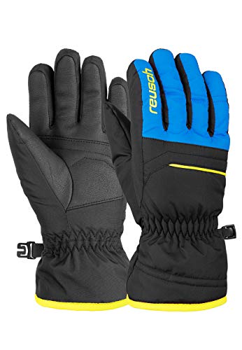 Reusch Rękawiczki na palce Alan Junior w wielokolorowym wzornictwie Blck/bril blu/Safety Yell, 3,5