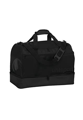 Uhlsport Essential torba sportowa, torba podróżna dla kobiet i mężczyzn, 75 l, z kieszenią na dno, do uprawiania sportu, podróży, fitnessu, na siłownię, piłkę ręczną, piłkę nożną - czarna