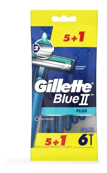 Gillette, Blue II Plus, Jednorazowe maszynki do golenia dla mężczyzn. 6 szt.