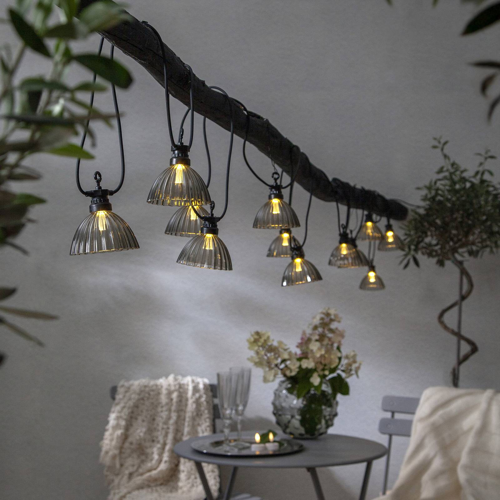 Łańcuch świetlny LED Circus Shade 12 kloszy szary
