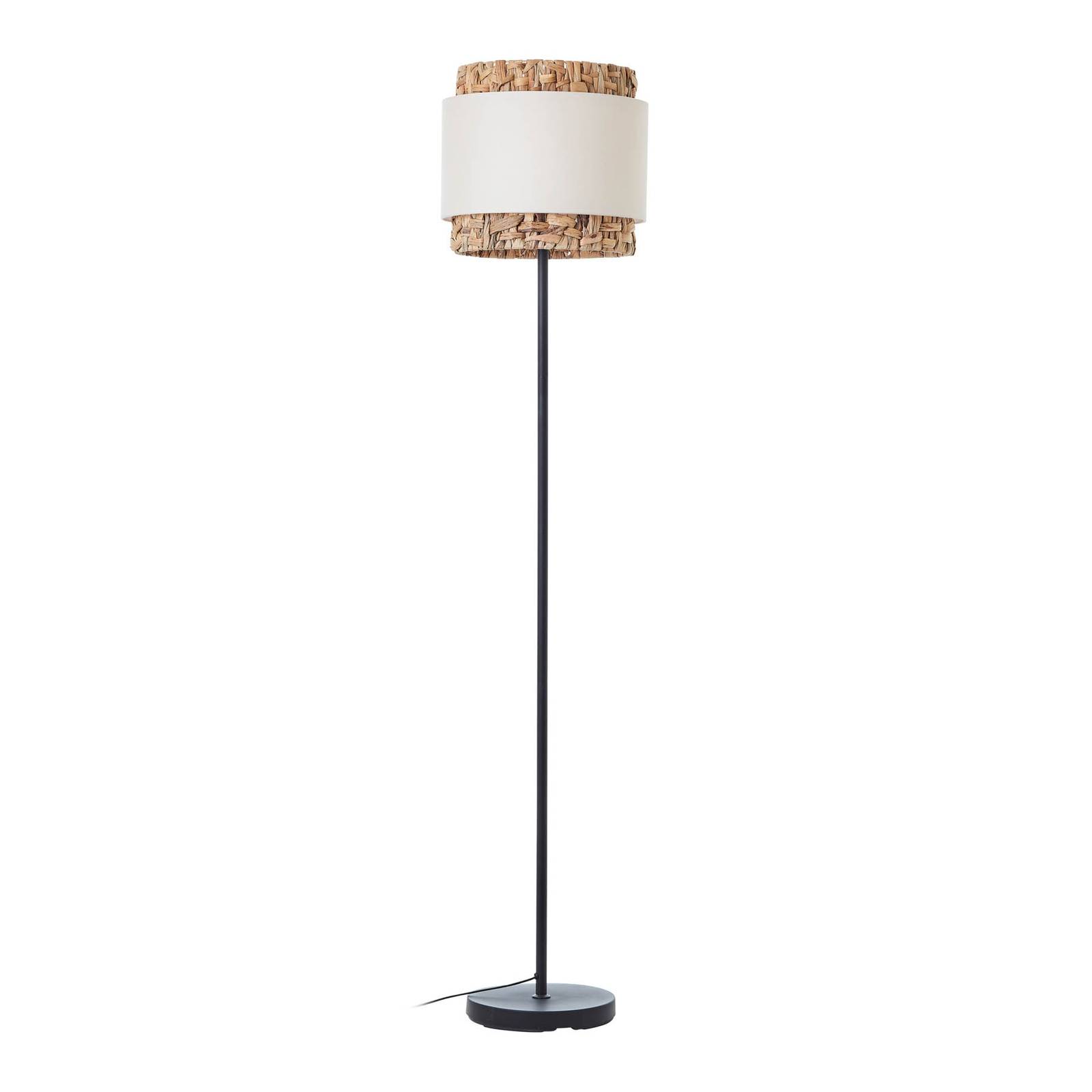 Lampa stojąca Waterlilly czarna/naturalna/biała