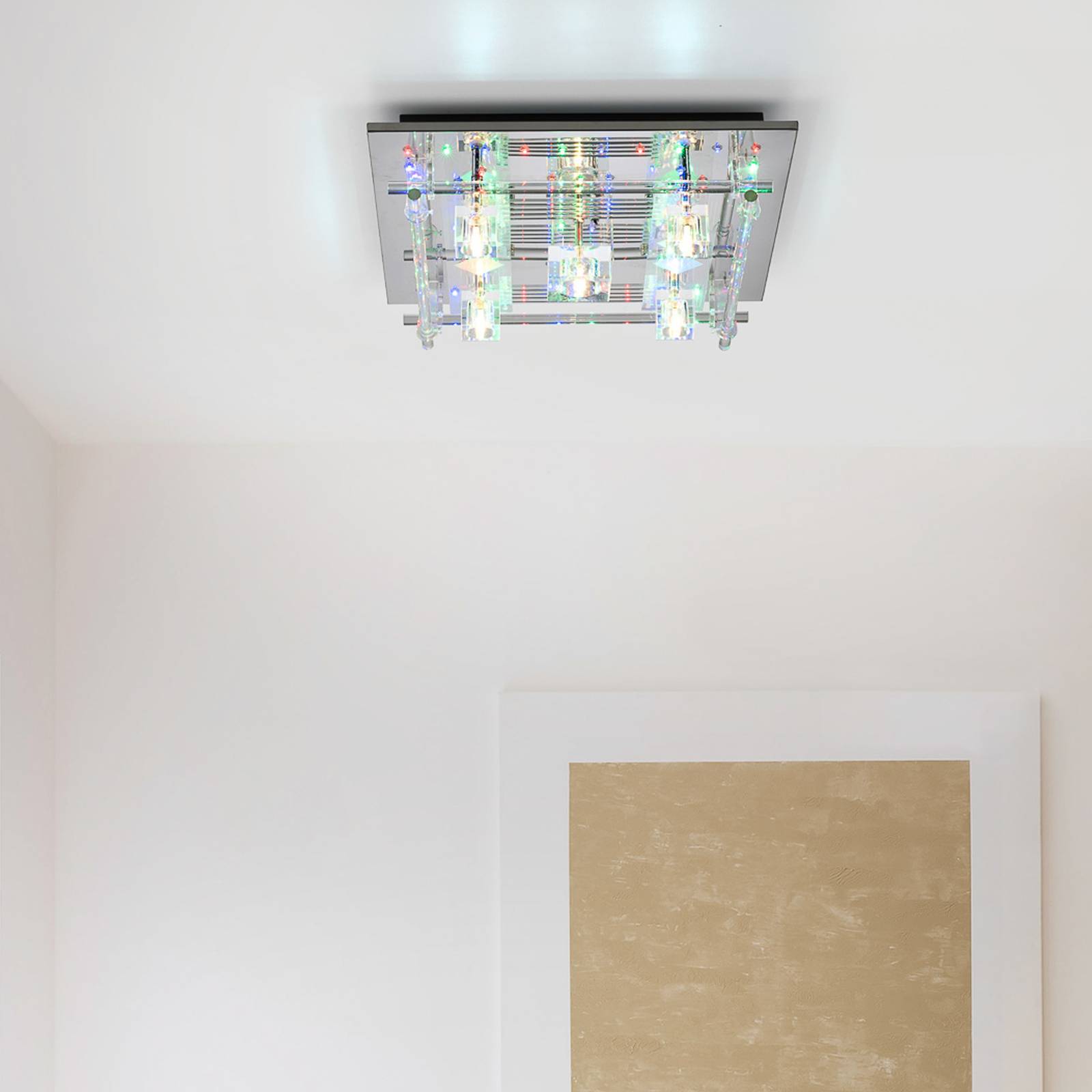 Lampa sufitowa LED Kemal 2.0, chrom z RGB
