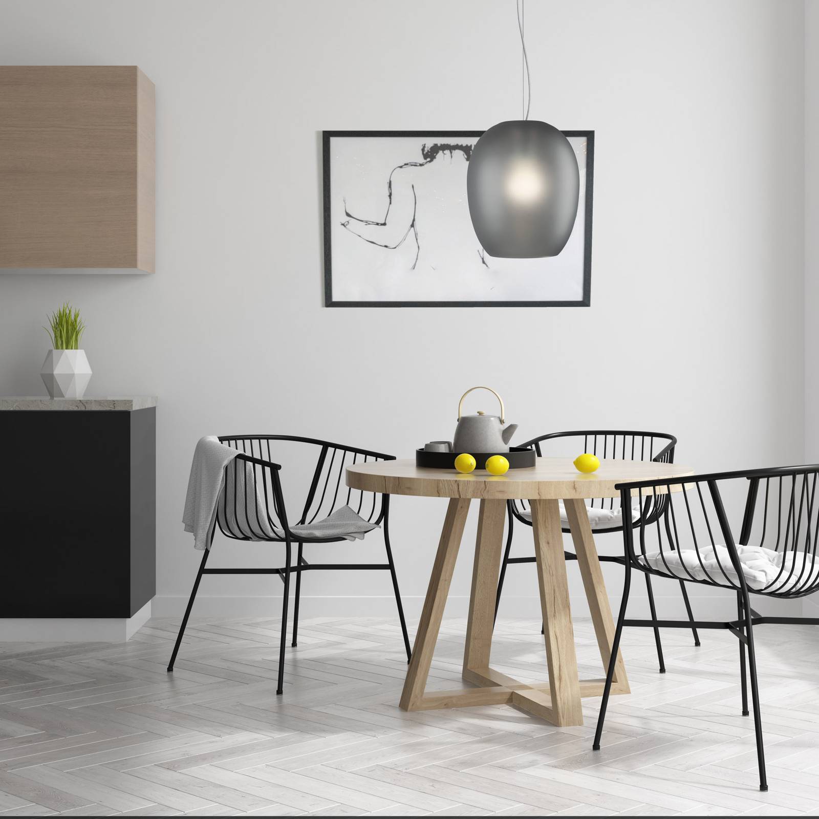 Casablanca Anua lampa wisząca 1-pkt. szara matowa