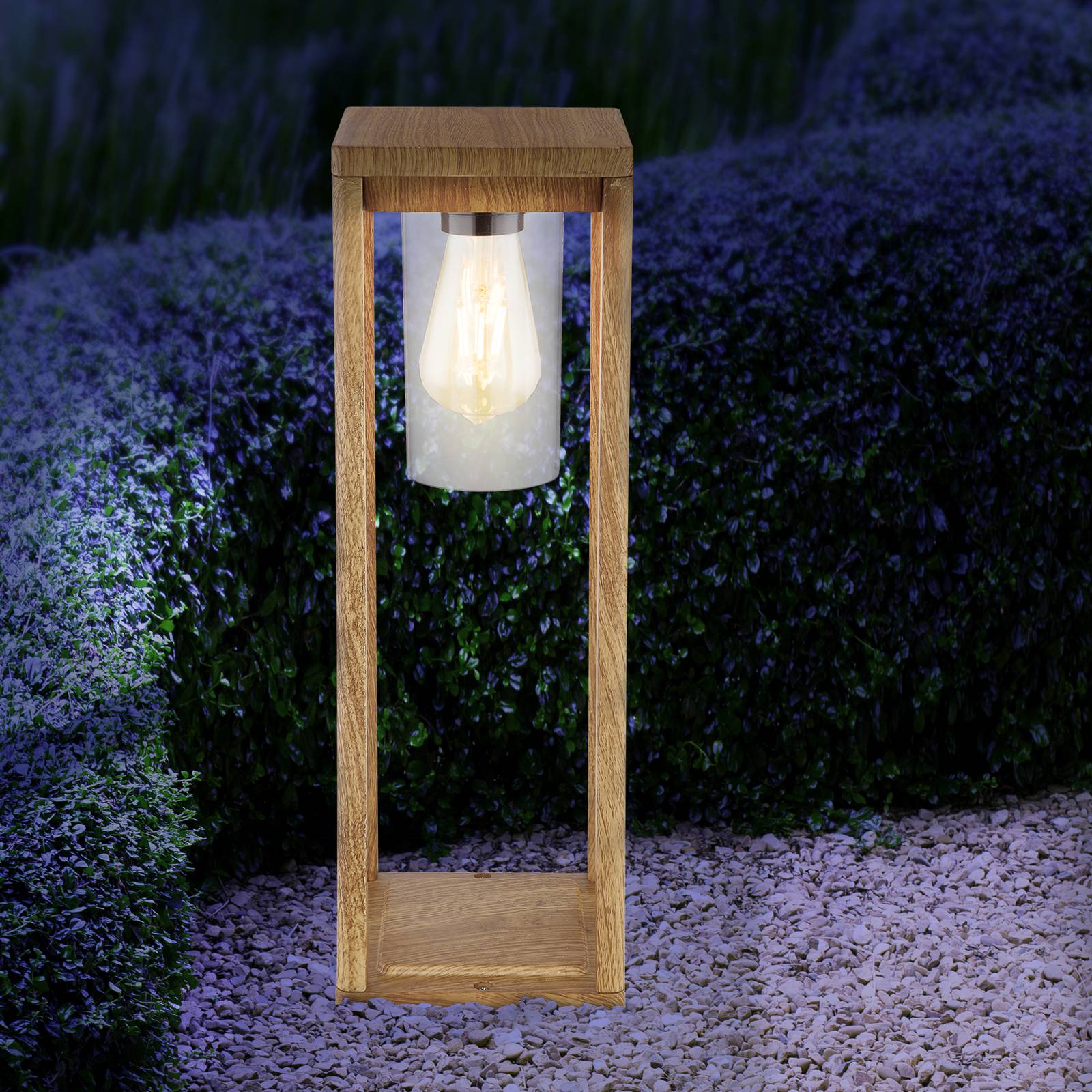 Globo Lampa cokołowa Candela wygląd drewna, 50 cm