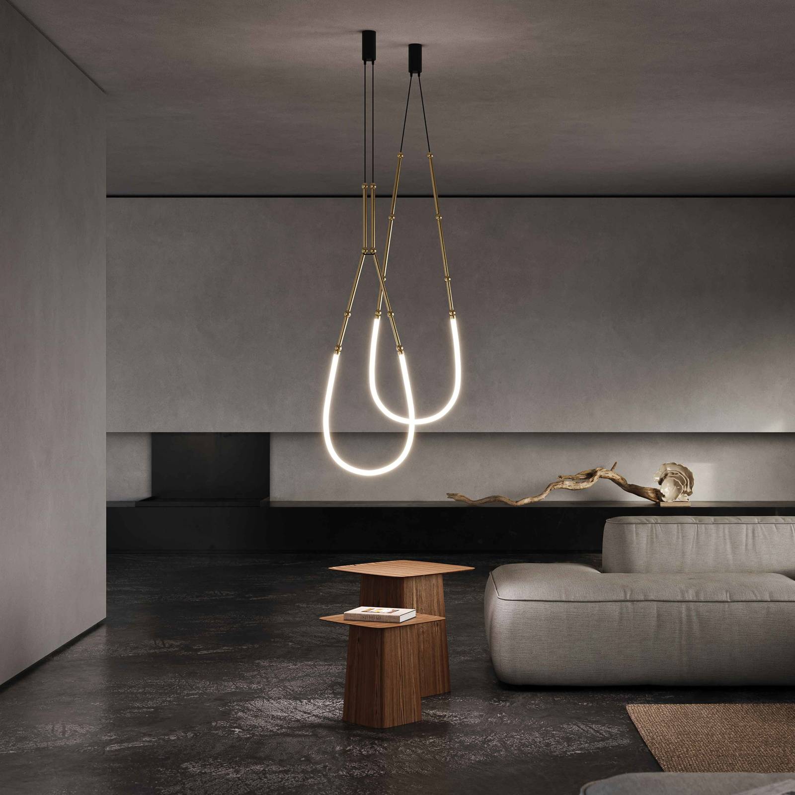 Karman Leda żyrandol LED 100x300cm IP20 brąz