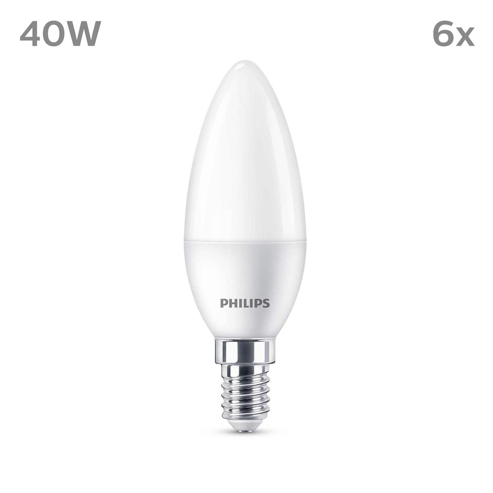 Philips świeca LED E14 4,9W 470lm 2 700 K mat 6szt