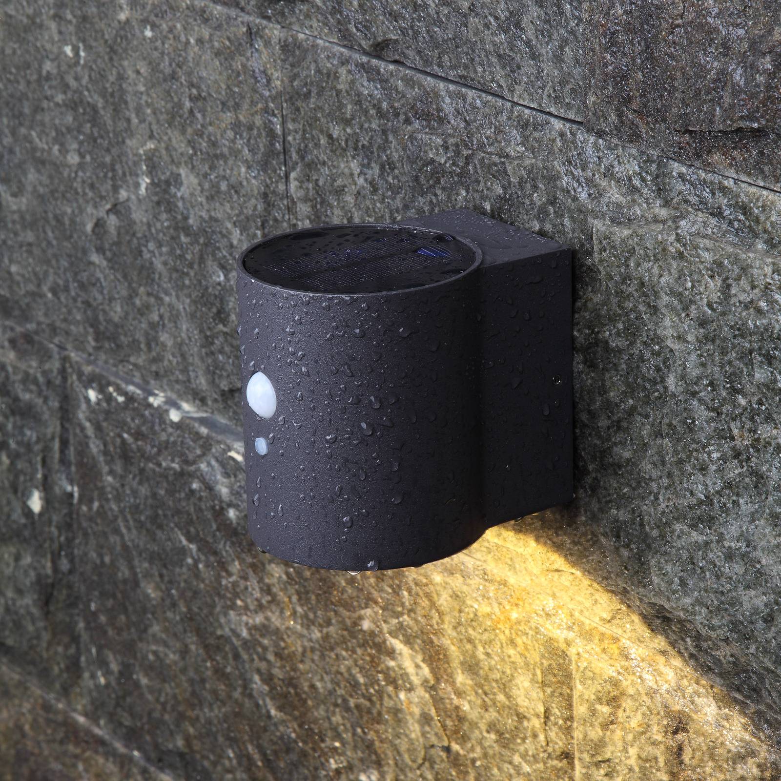 Kinkiet solarny LED MEGATRON Loky, czujnik, okrągły