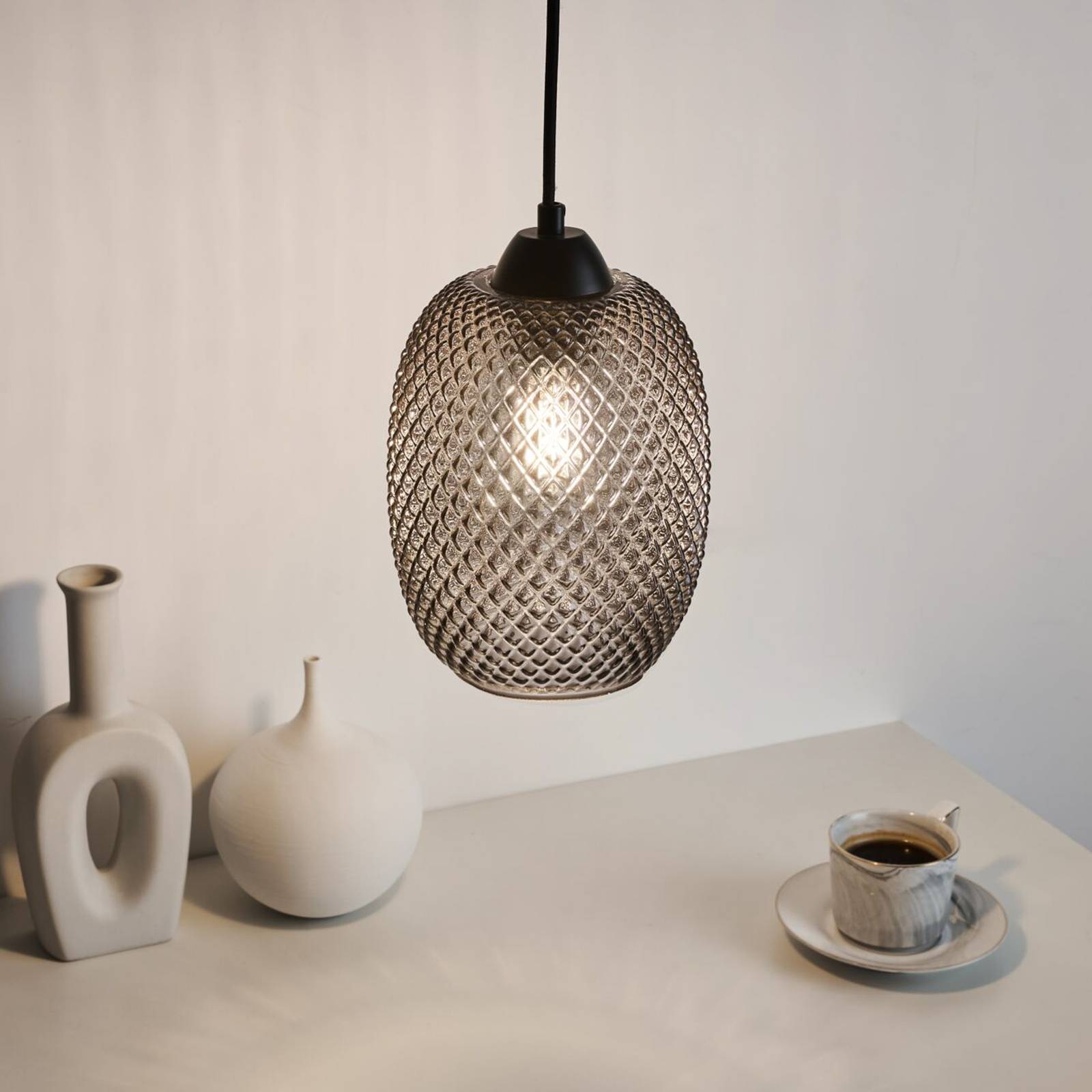 Pauleen Gleaming Glamour żyrandol dymione szkło