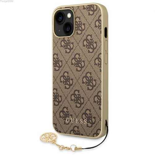 Guess GUHCP14SGF4GBR iPhone 14 6,1` brązowy/brown hardcase 4G Charms Collection