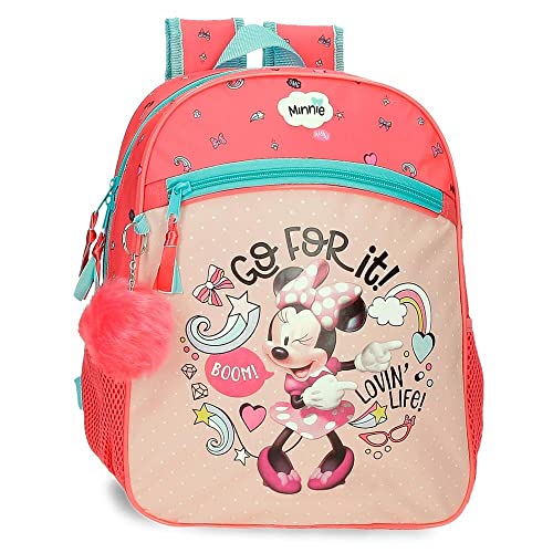Disney Minnie Lovin Life Plecak szkolny Adaptacyjny na wózek Wielobarwny 27x33x11 cms 9,8L Mikrofibra, Wielobarwny, Plecak szkolny adaptacyjny do wózka
