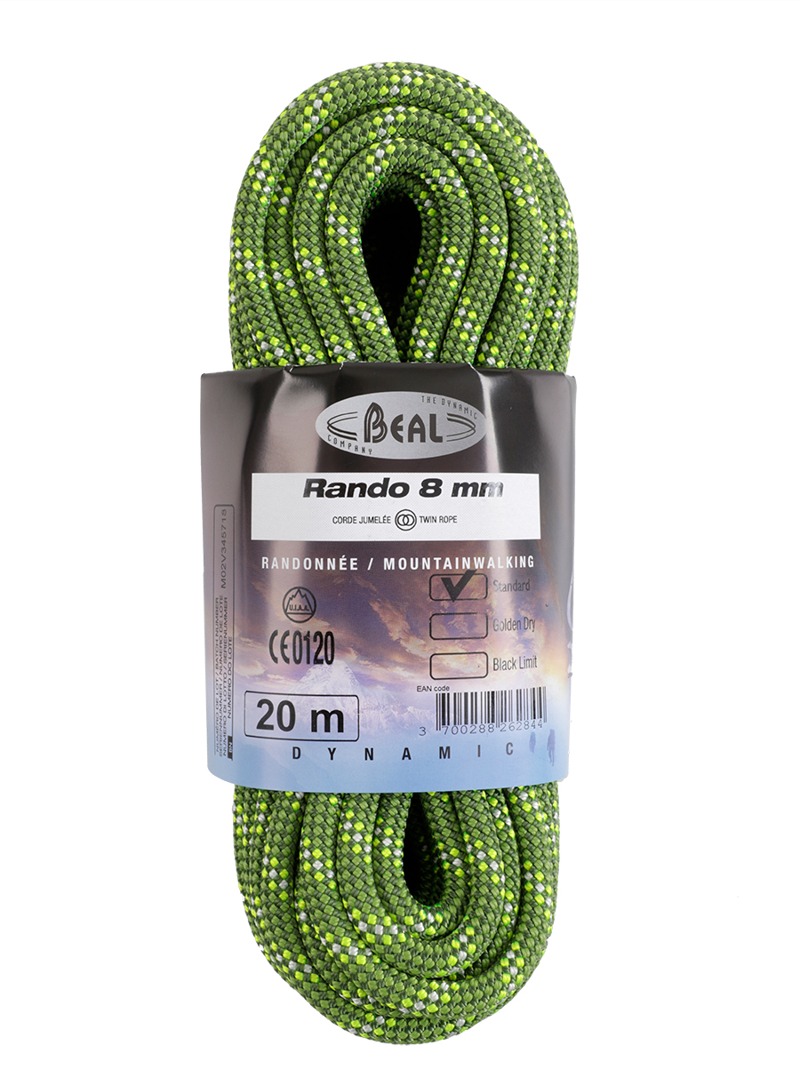 Lina turystyczna 20m Beal Rando 8 mm - green