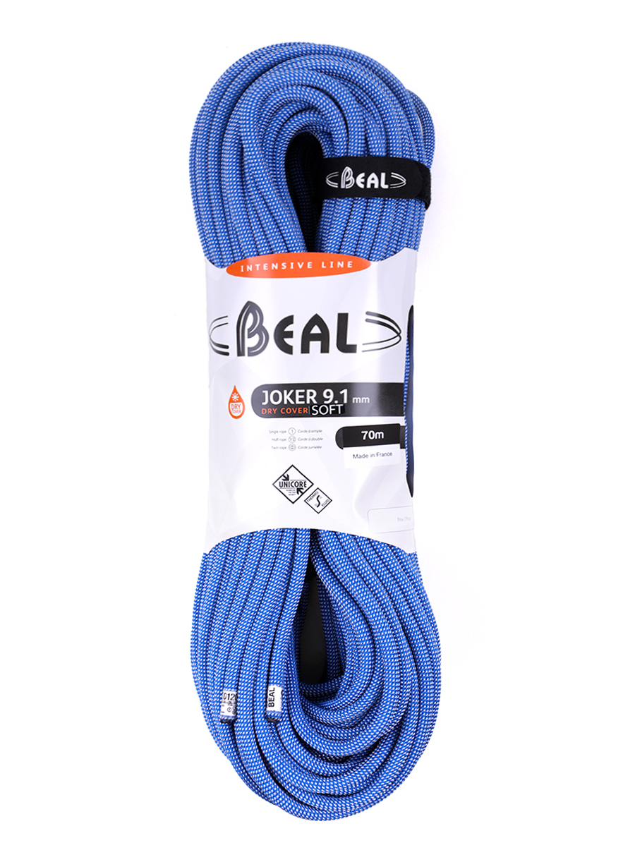 Lina dynamiczna Beal Joker Soft 9,1 mm 70m Unicore Dry Cover - blue