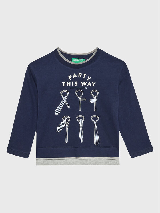 United Colors Of Benetton Bluzka 3ATNG104F Granatowy Regular Fit