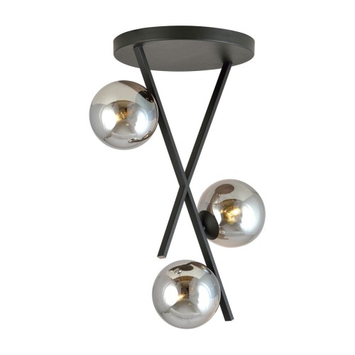 Stylowa lampa sufitowa z grafitowymi kloszami 1196/3 z serii RIVER