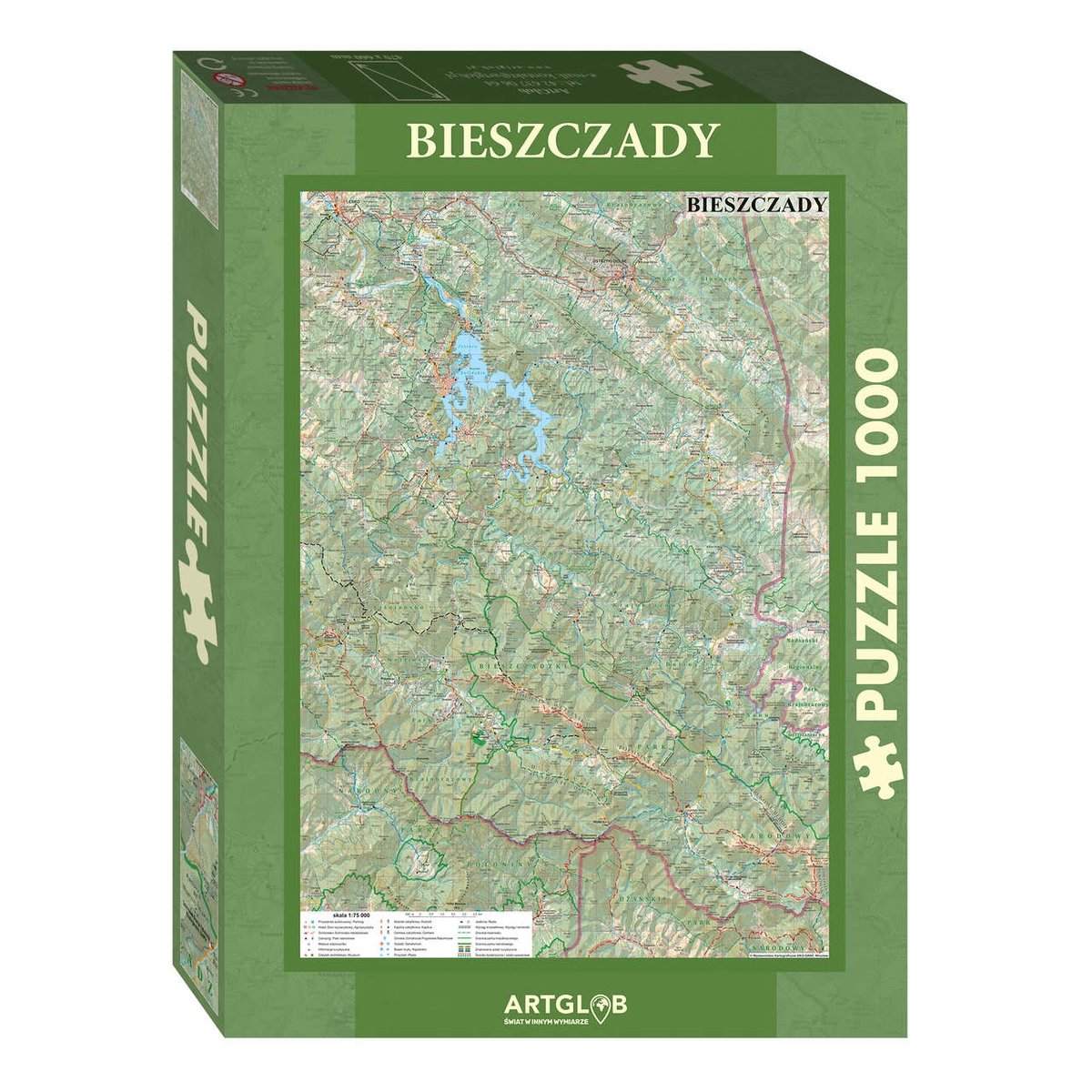 ArtGlob Puzzle 1000 - Bieszczady mapa turystyczna