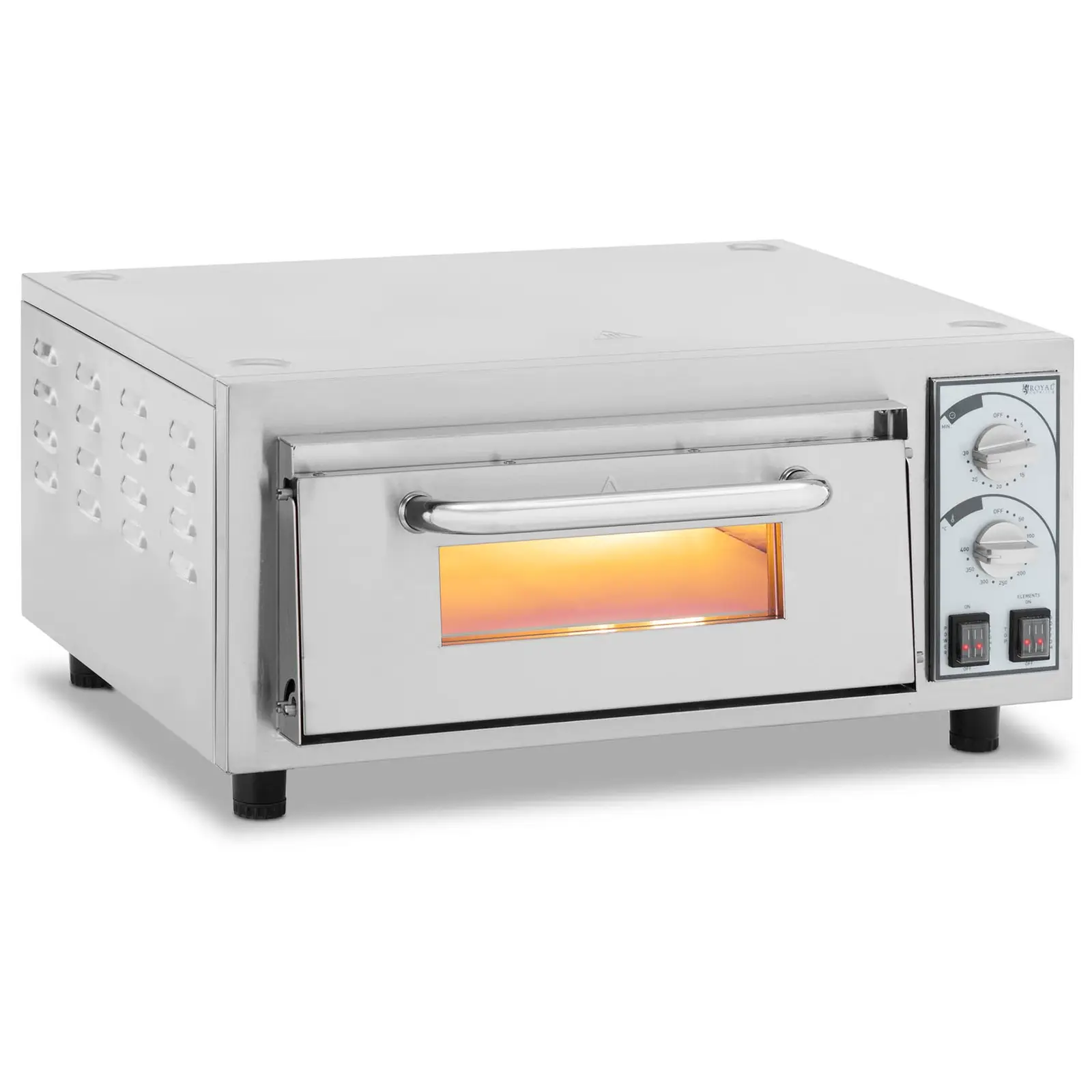 Piec do pizzy - 1 komora - 2200 W - Ø35 cm - kamień ogniotrwały - Royal Catering RCPO-2200-1PS