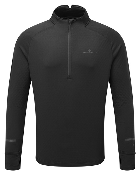 RONHILL Bluza biegowa męska TECH PRISM 1/2 ZIP TEE czarna