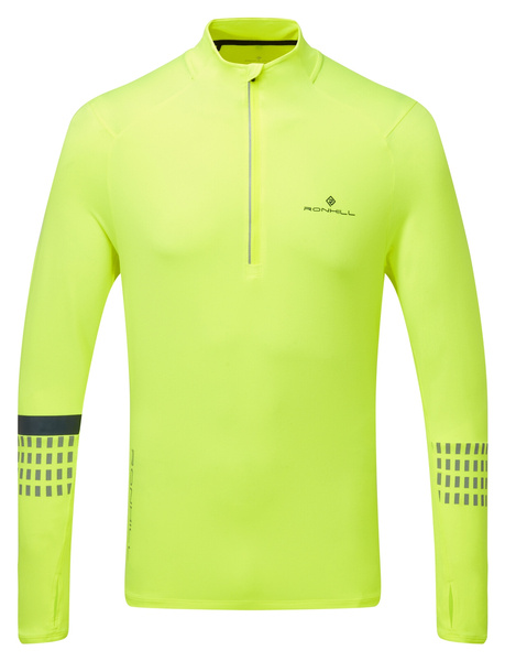 RONHILL bluza biegowa męska AFTERHOURS 1/2 ZIP fluo żółta