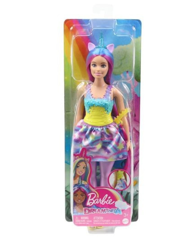 Barbie Dreamtopia Lalka Jednorożec niebiesko-fioletowa