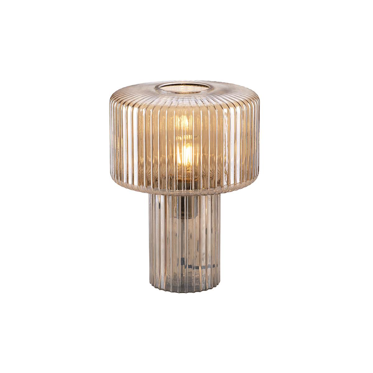 Paul Neuhaus Designerska lampa stołowa z bursztynowego szkła - Andro