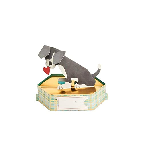 Draeger Paris – kartka Pop Up, kartka 3D z życzeniami z kopertą – mały pies w sercu do samodzielnego ozdobienia – format 18 x 11,5 cm