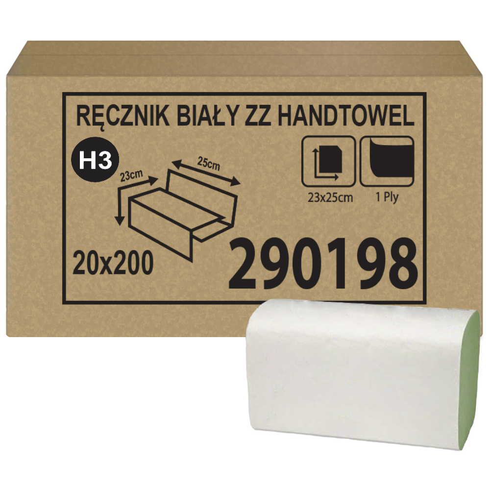 Ręcznik papierowy ZZ Tork Singlefold H3 1 warstwa 4000 szt. zielony makulatura