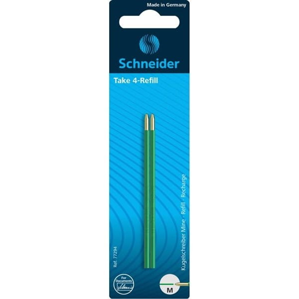 Wkład do długopisu SCHNEIDER TAKE 4 M zielony blister 2szt. /SR77294/