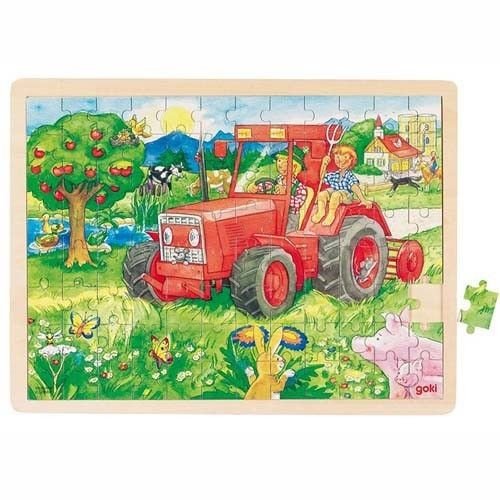 Goki puzzle drewniane Traktor