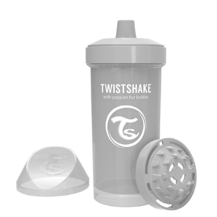 Twistshake Twistshake, Kubek niekapek z mikserem do owoców, Szary, 360 ml