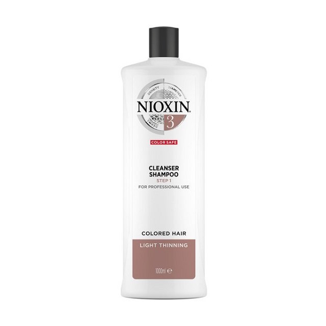 Nioxin NIOXIN 3 Cleanser Shampoo oczyszczający szampon do włosów lekko przerzedzonych, farbowanych 1000ml 2359