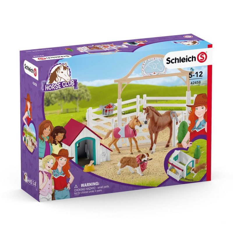 Schleich Goście Hanny z Ruby i psem w Klubie jeździeckim SLH42458