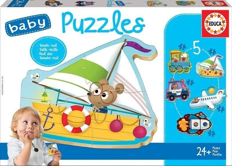Educa Puzzle progresywne od 2 do 4 elementów. Pojazdy 2