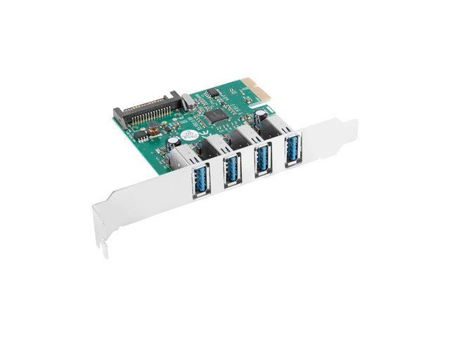 Lanberg Kontroler Lanberg KARTA PCI EXPRESS->USB 3.1 GEN1 4-PORT + ŚLEDŹ LOW PROFILE LANBERG PCE-US3-004