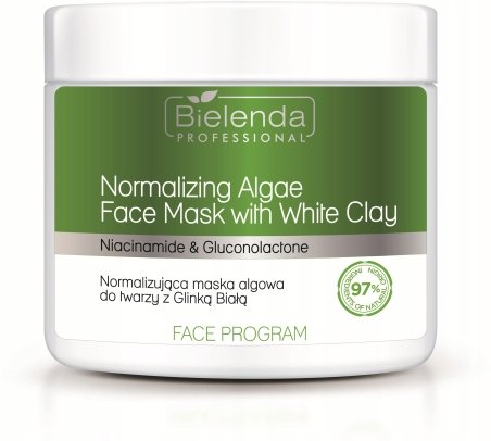 Bielenda ACTIVESHOP Normalizujaca maska algowa do twarzy z Glinka biała 160 g 140811 [16403616]