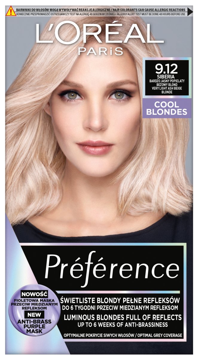 L'Oreal L'Oreal Preference Cool Blondes Farba do włosów 9.12 Siberia