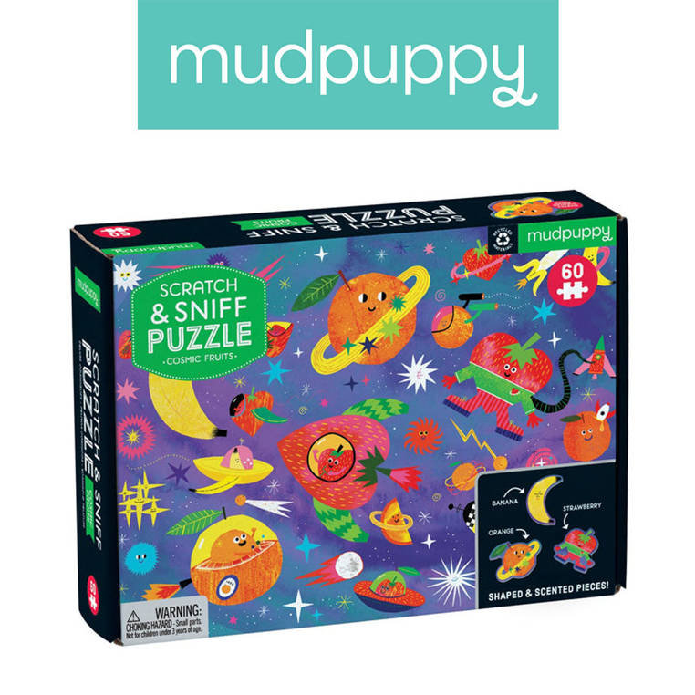 Mudpuppy Puzzle sensoryczne z elementami zapachowymi Kosmiczne owoce 4+