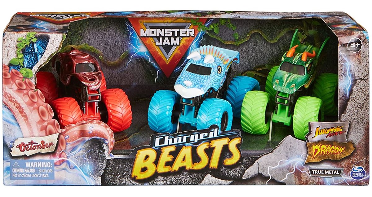 Pojazd Monster Jam Charged Beast 3-pack