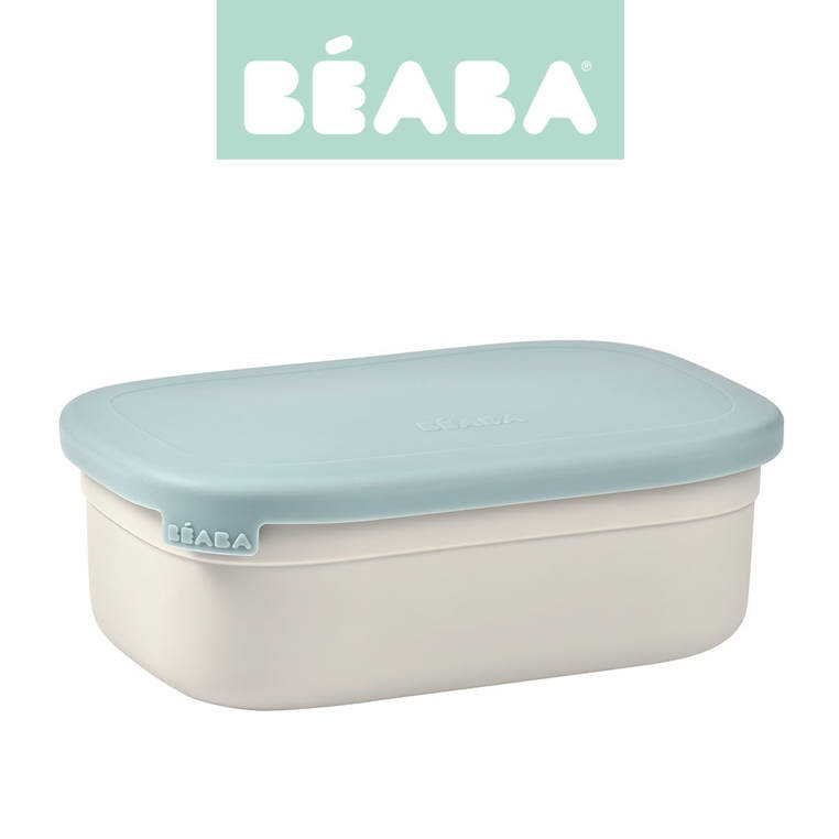 Beaba Lunchbox ze stali nierdzewnej konfigurowalny z silikonową pokrywką i osłoną Baltic Blue 760 ml
