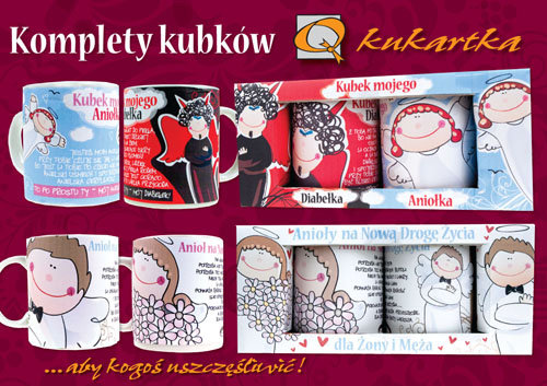 Zestaw 2 Kubków Kukartka, mix kolorów