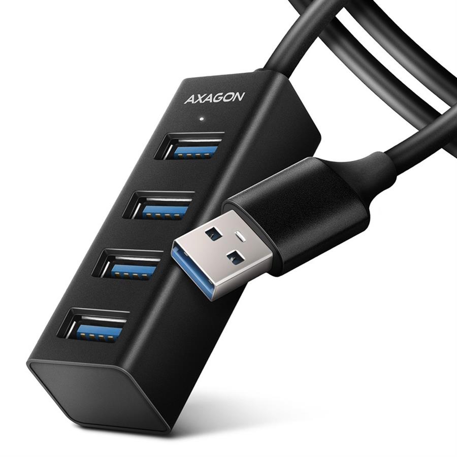 Hub 4-portowy Mini metalowy USB 3.2 Gen 1 HUE-M1AL, 1.2m USB-A kabel